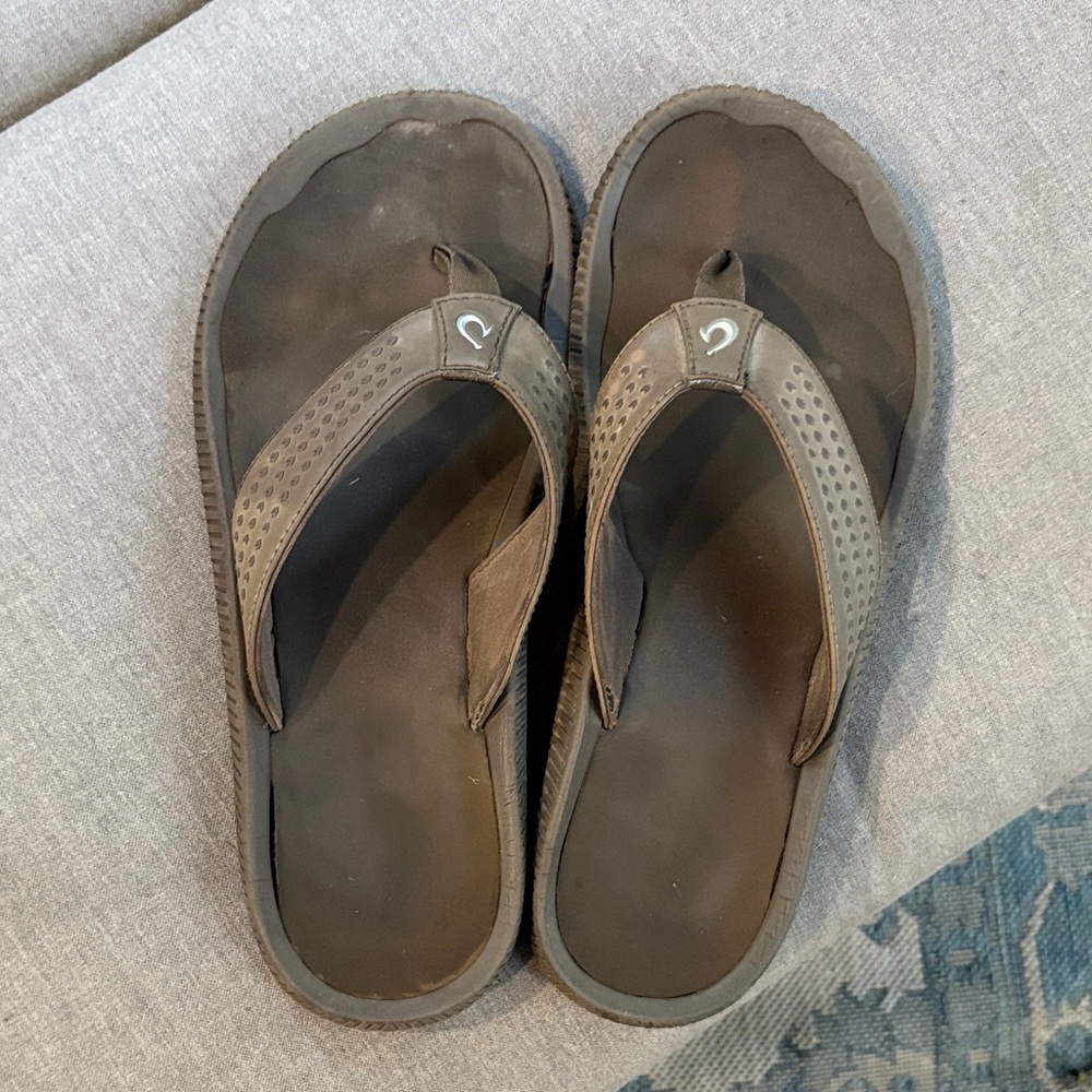 OluKai Brown Flip-Flops
